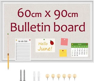 Produktbild von Famanu Pinnwand 90 x 60 cm - Schwarzes Filzboard mit Holzrahmen