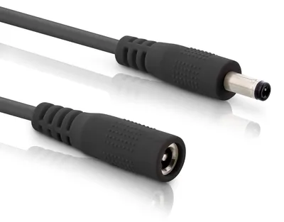 Produktbild von InLine DC Verlängerungskabel, DC Stecker/Buchse 5,5x2,1mm, AWG 18, schwarz, 2m, 2 m, 5.5 x 2.1 mm, 5.5 x 2.1 mm, 12 V, 11.6 A