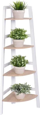 Produktbild von Eckregal Standregal, Bücherregal Badregal mit 4 Ebenen, Holzregal Aktenregal Wandregal für Wohnzimmer, Bad, Arbeitszimmer