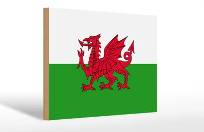 Produktbild von Holzschild Flagge Wales 30x20cm Flag of Wales