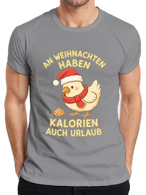 Immagine prodotto di Maglietta da uomo Calories Have Holiday Christmas Chicks Funny Gift, Grigio, M