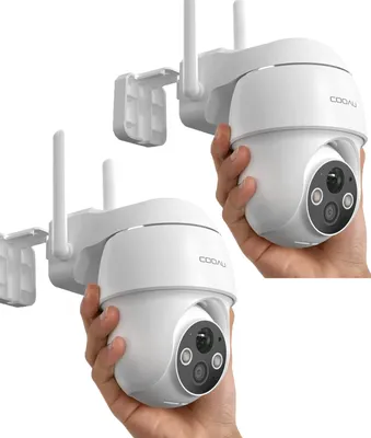 Produktbild von COOAU 2K Überwachungskamera Aussen Akku mit PTZ, WLAN Kamera Outdoor mit PIR, 2PCS