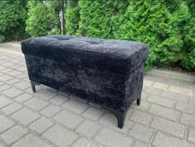 Obrázok produktu pre Čalúnená lavica do predsiene s vekom Úložný priestor Glamour Black