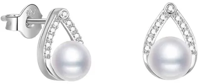 Image de Boucles d'oreilles élégantes en argent avec perle d'eau douce AGUP2266P