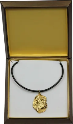 Produktbild von Shar Pei - Hundehalsband in Geschenkbox, vergoldeter Anhänger für Hundefans, auffälliger Schmuck von Art-Dog