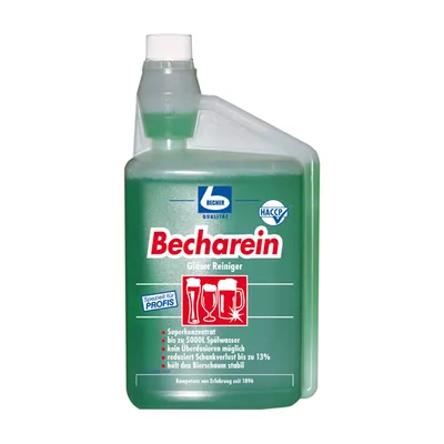 Produktbild von "Dr. Becher" Becharein Gläserreiniger Pro 1 l grün in Dosierflasche