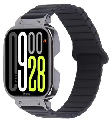 Image de Pour Xiaomi Redmi Watch 5 / Watch 4 Bracelet en silicone avec boîtier métallique noir