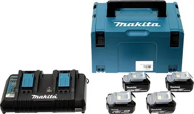 Image de Pack Énergie MAKITA 197626-8 : Chargeur Rapide MAKITA DC18RD pour 2 Batteries + 4 Batteries 5 Ah + Mak-Pac Taille 3