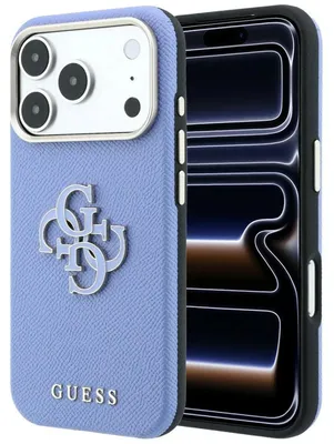 Obrázok produktu pre Kryt Guess Grained & Big Resin Logo pre iPhone 18 Pro Max / 17 Pro Max, modrej farby