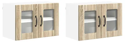 Produktbild von vidaXL Wandglas-Schrank LUCCA 2 stk. Sonoma-Eiche Holzwerkstoff