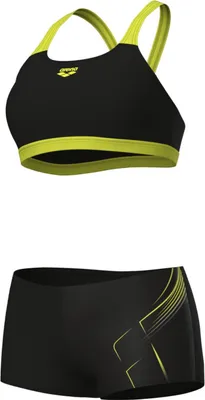 Produktbild von arena Dive Sport Bikini für Damen, Farbe:Schwarz-Lime, Größe:40