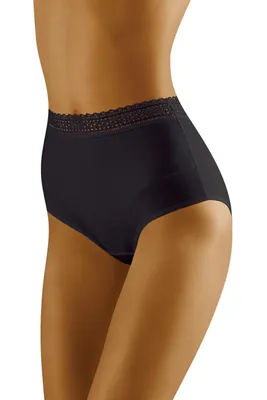 Produktbild von Wolbar damen slip unterwäsche hoher bund musterlos wb303, schwarz, m
