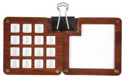 Imagen del producto de Mini paleta de acuarelas de madera, con 15 compartimentos, pequeña, magnética, para artistas