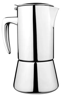 Produktbild von Edelstahl Espressokocher Mokkakanne 200 Ml für Herd und Induktion – 4 Tassen Kaffeebereiter für Zuhause, Büro und Gastronomie