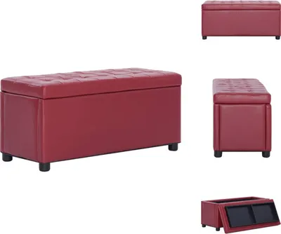 Produktbild von vidaXL Ottoman mit Stauraum 87,5 cm Weinrot Kunstleder -  Truhen- & Flurbänke