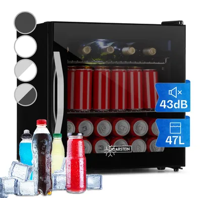 Obrázok produktu pre Klarstein Mini chladnička, sklenené dvere, nastaviteľné police, 47 L, In-Outdoor
