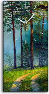 Produktbild von Dekor Leinwand Uhr Wandbilder Geräuschlos 30x60 Malerei Wald Bäume Natur - weiße Hände