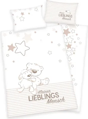Produktbild von Flanelové povlečení 100x135 Medvídek béžový bílý do dětské postýlky 7653 2023
