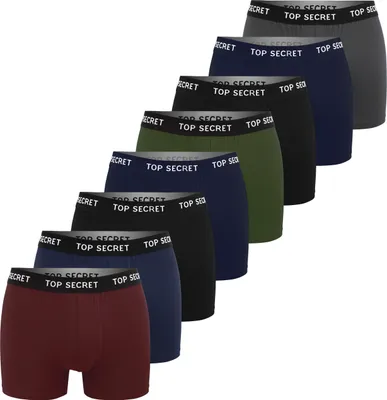Produktbild von Top Secret 8er Pack - Herren Boxershorts aus Baumwolle, Unterhosen für Männer, M