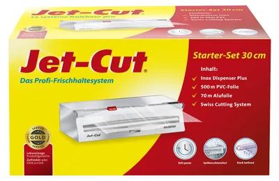 Produktbild von Jet-Cut Inox Starter-Set 30 cm, Dispenser, 500 m Folie, 70 m Alufolie