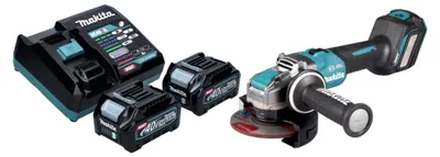 Productafbeelding van Makita GA 041 GD201 Accu haakse slijper 40 V max. 125 mm X-LOCK Brushless + 2x accu 2,5 Ah + lader
