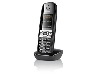 Produktbild von Gigaset C610H Hörer - Wandmontage, Desktop - Schwarz - Schnurlos - 4,6 cm (1,8 Zoll) Screen Size - Headset-Anschluss - 12 Stunde(n) Battery Talk Time