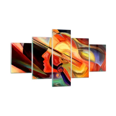 Produktbild von Bilder auf glas - Abstraktion modern - 125x70cm - Glasbilder - Wandbilder - Kunstdruck - zum Aufhängen bereit - Wanddekoration aus Glas - Glas Bilder - Wandbild auf Glas - 5 Teile - GEA125x70-3669