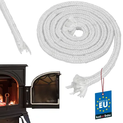 Productafbeelding van KOTARBAU® Vuurvaste glasvezel, kachelafdichtingskoord 15 x 15 mm 2 m schoorsteenafdichting kachelafdichting kacheltape
