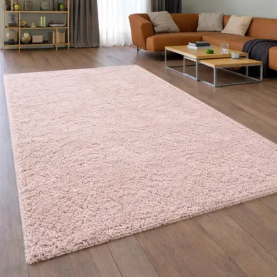 Produktbild von Flauschiger Shaggy Teppich in rosa Größe - 140 x 200 cm