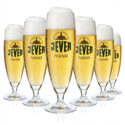 Produktbild von 6x Jever Bier Glas 0,3l Pokalglas Biergläser "Pilsener" Schriftzug Rastal