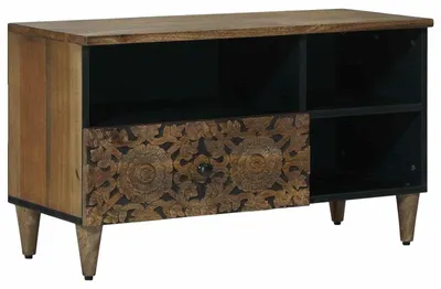 Image de Meuble TV Marron 80 x 33,5 x 46 cm Bois de mangue massif