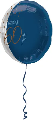 Produktbild von Elegant Blue 60th Birthday Folienballon 45cm