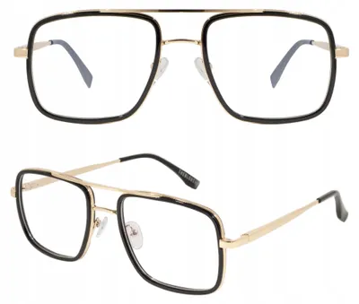 Produktbild von Theblogshop Pilotenbrille Korrektionsfassung FLEX Schwarz Gold