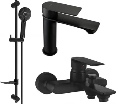Produktbild von Mexen Royo DF40 Badewannenset, Schwarz - 72203DF40-70