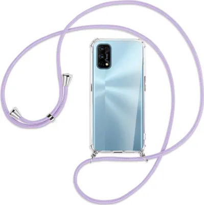 Produktbild von Handykette Backcover-Schutzhülle mit Band (Metall silberfarben) für Realme 7 Pro - violett
