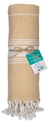 Produktbild von Pareo Futa Strandtuch 90x170 cm – Hamamtuch mit Fransen, Farbe:Beige