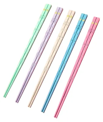Sushi-Essstäbchen aus Glasfaser, 5 Paar, spülmaschinenfest, schwarz