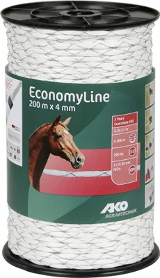 Produktbild von 200 m EconomyLine Weidezaunseil Ø 4 mm kreuzgewickelt höchste Zuverlässigkeit