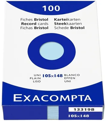Produktbild von Karteikarten A6 blanko blau VE=20x100 Stück