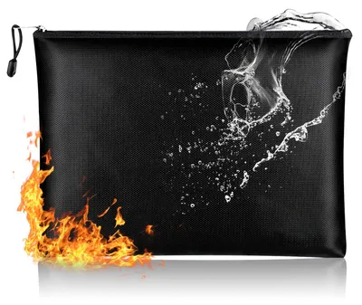 Produktbild von Dokumententasche, feuerbeständig, wasserdicht, für A4-Dokumente, Aufbewahrungstasche mit Reißverschluss (34 x 25 cm)