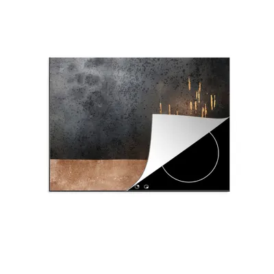 Produktbild von KitchenYeah© Herdabdeckplatte Abstrakt - Gold - Design , 57x51cm, Küche Deko, Glaskeramikkochfeld Herdabdeckung, Abdeckplatte fùr Kochfeld