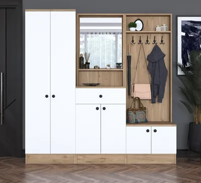 Immagine prodotto di Skye Decor, P6 - M2 - 2257G, Armadi, Appendiabiti da ingresso, Noce, 179,4 x 182,8 x 35,5 cm