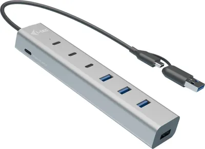Produktbild von D I-TEC USB-C/USB-A Charging Metal HUB 7 Port 3x USB-C 3.2 Gen. 1 4x USB-A 3.2 Gen. 1