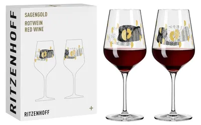Weinglas-Set Sagengold Nr. 2, 2er-Pack, 500 ml, Kristallglas, Gold