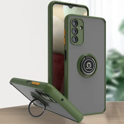 Produktbild von Samsung A13 5G Hülle, Ring Halter Ständer Matte Transluzent TPU Rahmen Stoßfest Schutzhülle für Samsung Galaxy A13 5G Grün