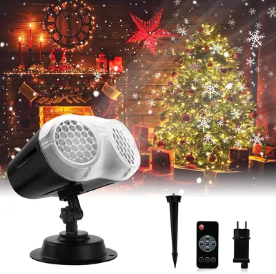 Obrázok produktu pre LED projekčná lampa Halloween Vianoce LED projekčné svetlo Vonkajšie vianočné svetlá snehových vločiek s diaľkovým ovládaním pre Vianoce, párty, svadbu, záhradu, interiér, exteriér