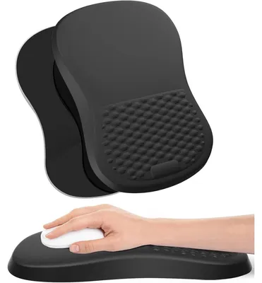 Obrázek produktu pro Podložka pod myš s opěrkou pro ruku a masážní texturou, ergonomický design s paměťovou pěnou, protiskluzováPolyuretanspodní strana