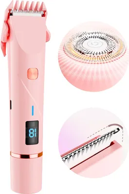Produktbild von Elektrischer Damenrasierer mit LCD-Display, Doppelkopf-Trimmer 2-in-1, USB, sanfte Nass- & Trockenrasur für Körper und Intimzone