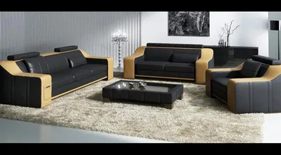Produktbild von Ledersofa Couch Sofagarnitur Garnituren Design Modern Sofa 3+1+1 Sitzer Sofas