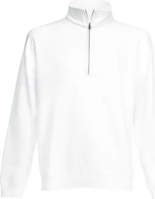 Produktbild von Fruit of the Loom - Premium Zip Neck Raglan Sweat - White - XXL